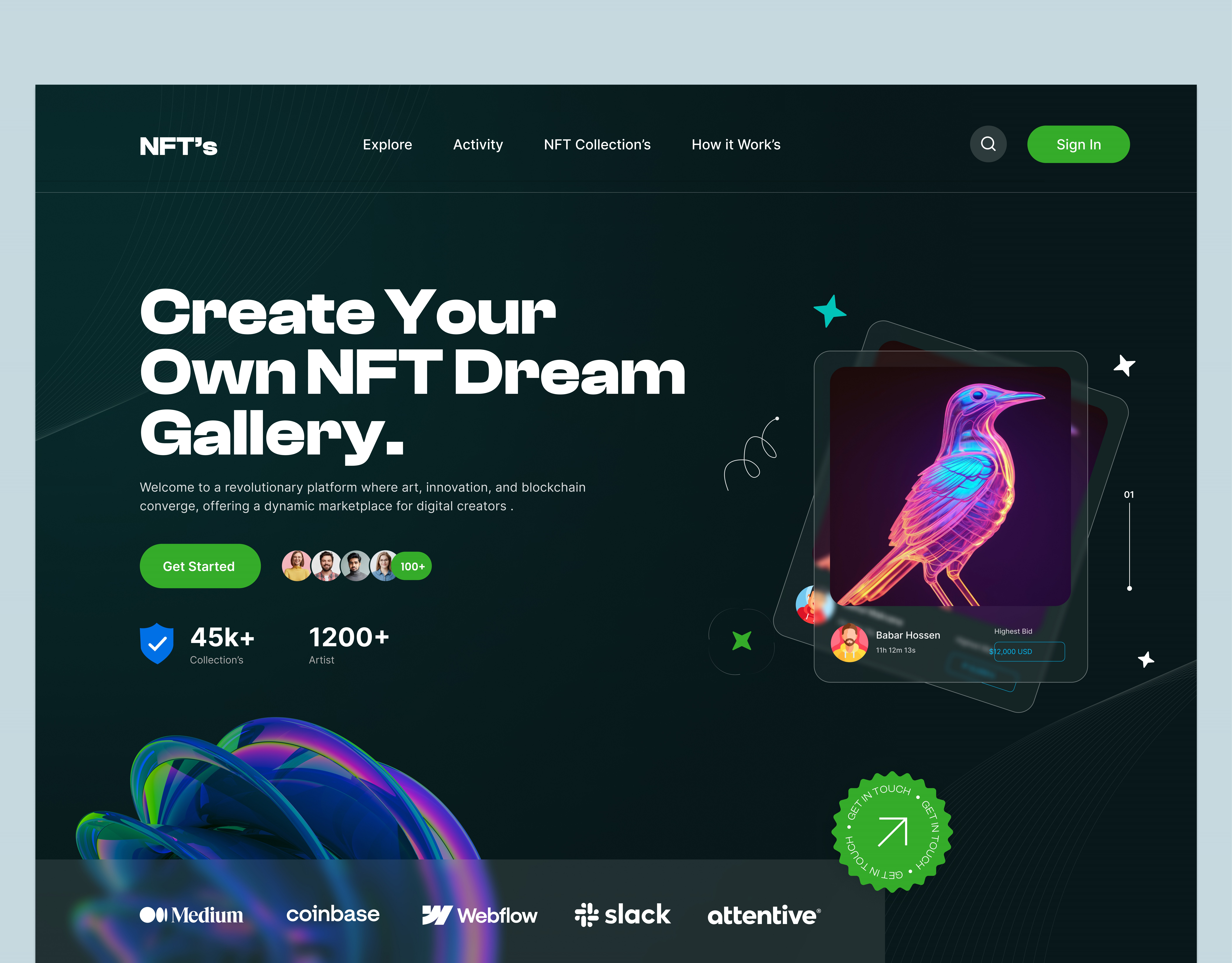 NFT Website UI/UX app design banking ui dashboard dashboard ui illustration logo nft app nft ui nft ux nft website ui ux