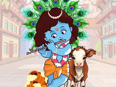 Krishna Janmashtami 🦚🪈 animation celebrate graphic design janmashtami kahna krishna motion graphics pray radhakrishan radhey
