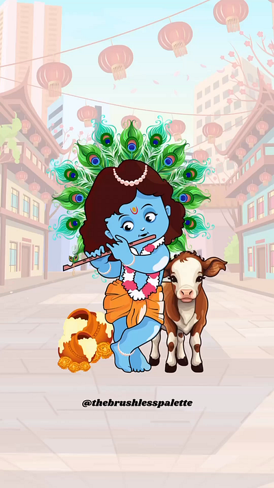 Krishna Janmashtami 🦚🪈 animation celebrate graphic design janmashtami kahna krishna motion graphics pray radhakrishan radhey