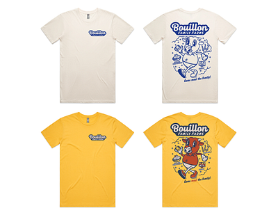 Bouillon Family Farms shirts for RAWMEN illustration merch rawmen screenprint typography vector