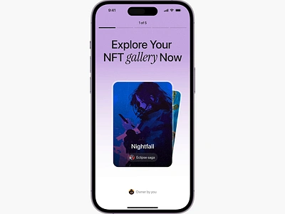 NFT→ Gallery view animation blockchain cards concept crypto gallery nft token ui