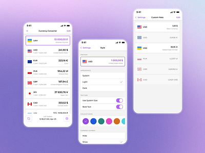 Currency Convertor - iOS Mobile App (Light Mode) app converter currency design exchange finance ios iphone mobile money ui ux