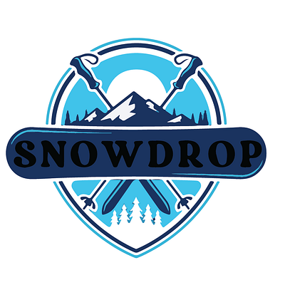 Ski mountain logo SNOW DROP 3d brand logo design branding graphic design illustration logo logodesign