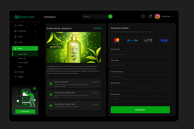 Green Tea- Web Dashboard UI dashbaord ui