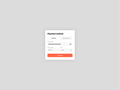 Payment method product design ui uichallenge ux