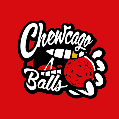 Chewcago Balls Branding for RAWMEN branding design illustration logo rawmen typography