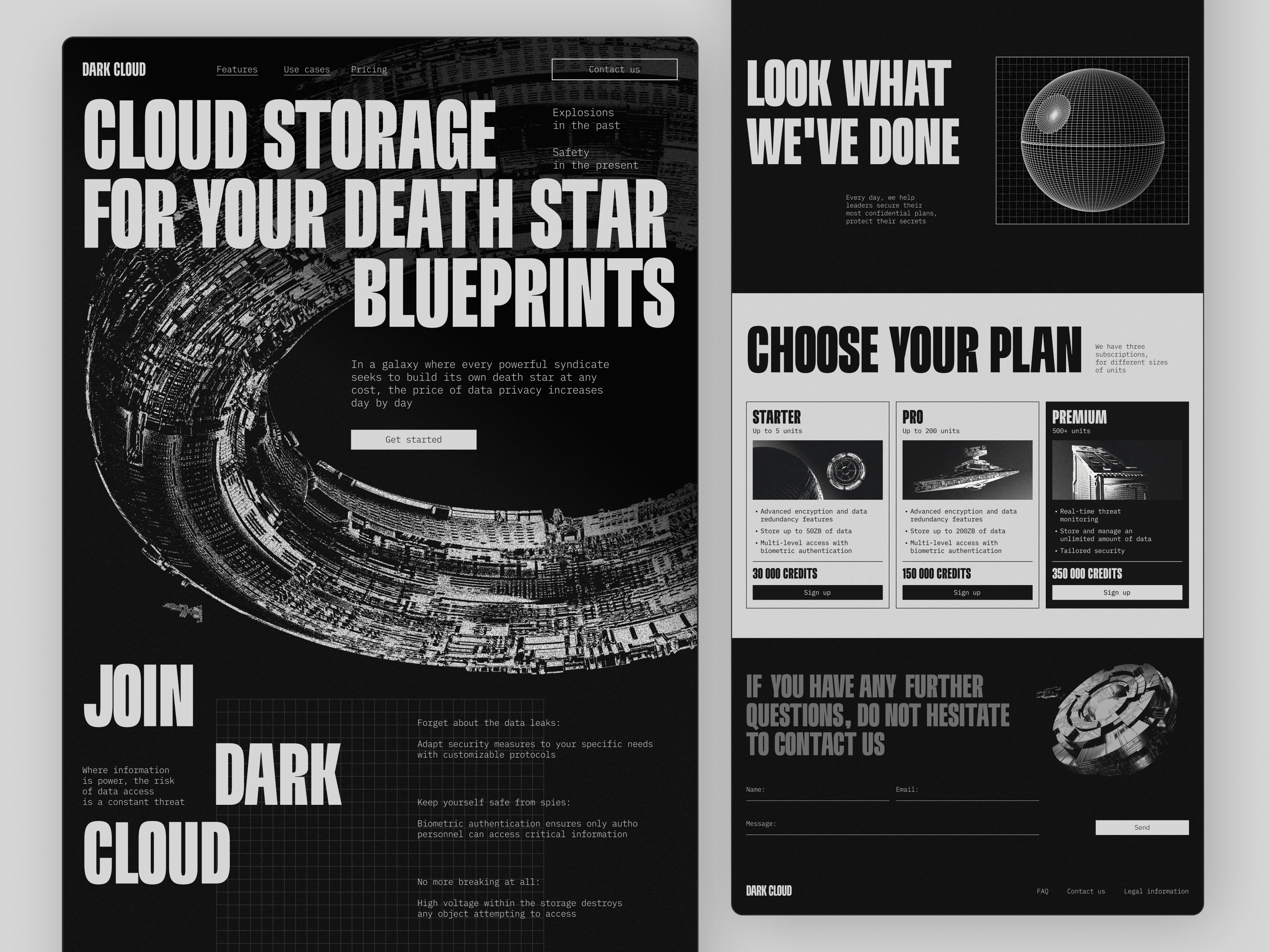 A Cloud Storage product from the Star Wars universe 3d cinema 4d communication design graphic design ui web design