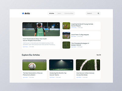 Artic - Article Website article design figma news soccer sport ui website