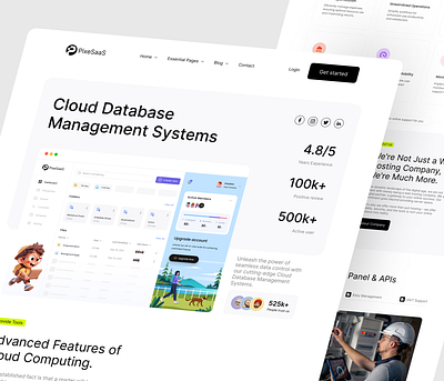 PixeSaaS - Cloud Solutions landing page 3d animation b2b branding clean cloud computing cloud platform cloud tools cybersecurity design graphic design landing page minimalistic modern saas technology ui ux web design website