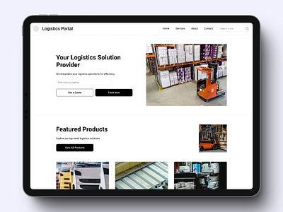 Logistics Service Landing Page Design landing logistic single page ui