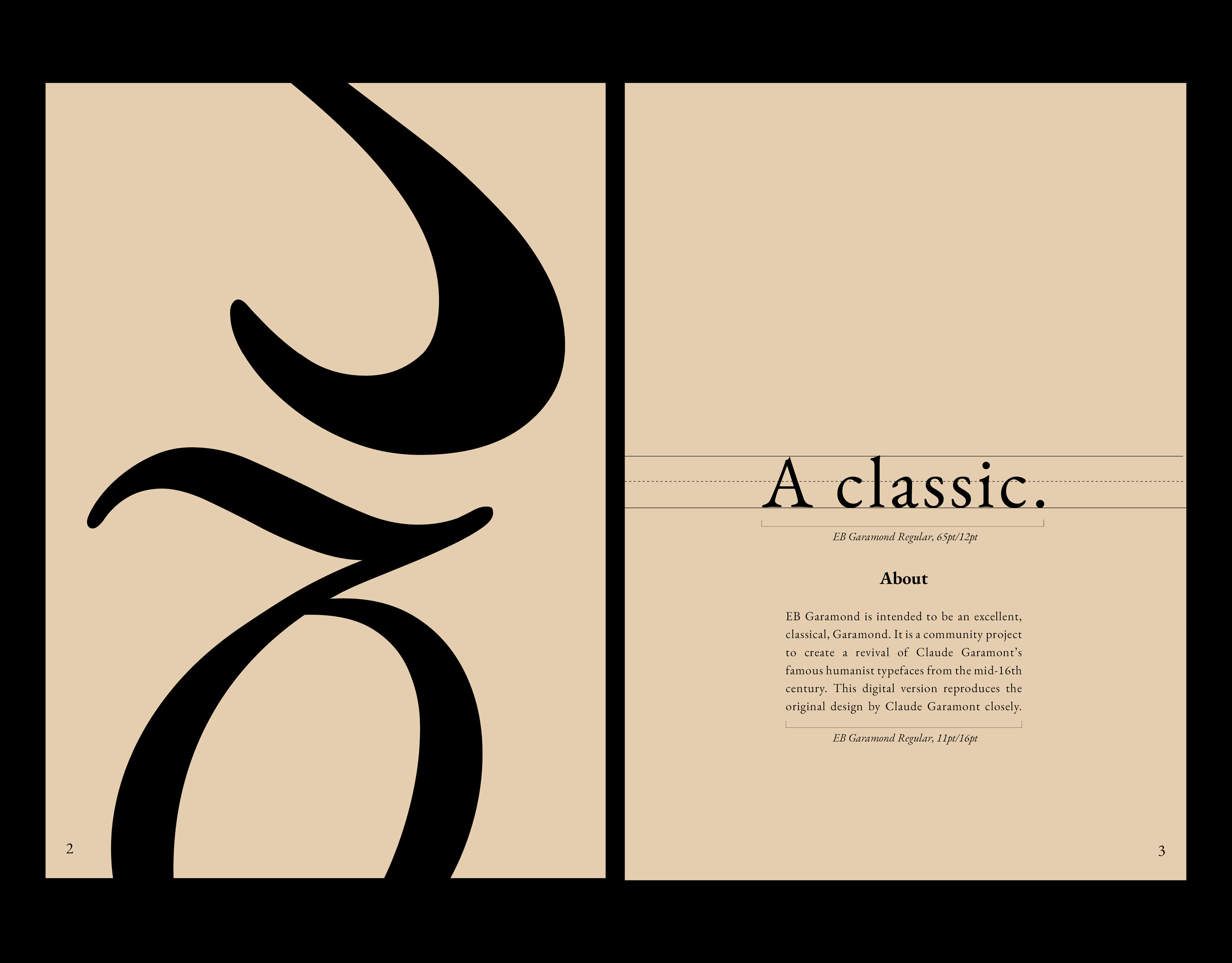 Type Specimen / EB Garamond adobe photoshop art composition creative design eb garamond editorial graphic design indesign layout print project publication student type type specimen typography