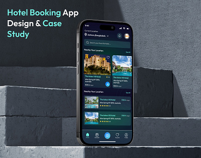 Hotel Booking App Ui Ux Desing adobe xd app app design booking case study figma hote booking app hotel ui ui design ux