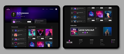 Dj Profile Page Design dark theme design djprofile ui uiux user interface webdesign