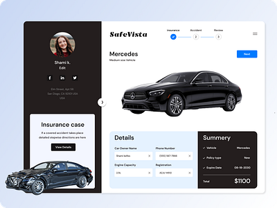 SAFE VISTA INSURANCE animation branding car accident car insurance cux graphic design insurance ui uiux ux webapp website