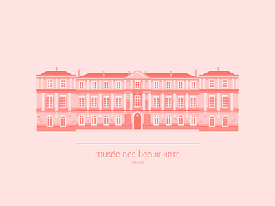 Museum of Fine Arts of Rennes | Illustration building building illustration illustration illustrator museum of fine arts pink vectorial