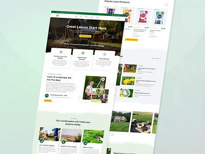 Lawn Care and Landscaping Website landscaping lawncare modern design trendy ui ui ux webdesign