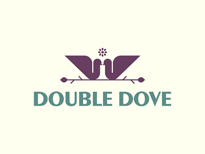 Double Dove Logo bird brand identity branding dove flower illustrator logo logo inspiration logosai