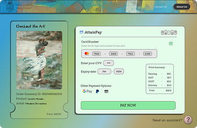 AttainPay: Pay via Credit Card design ui ux visual design