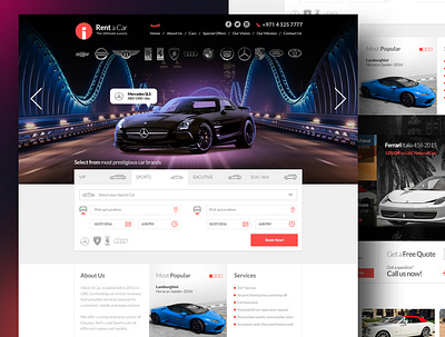 Car Rental Portal - Web UI-UX branding car rental website hero section mobile website reponsive website ui web design web portal website design website sections