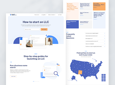 LLC Home Page blog design graphic design illustrations landing page light llc minimal ui ux design web design white