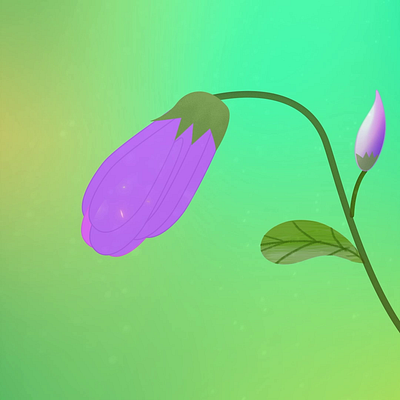 Mysterious flower animation blooming bright flower gradient magic purple spring