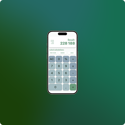 DailyUI #004 blue calculator design green math ui