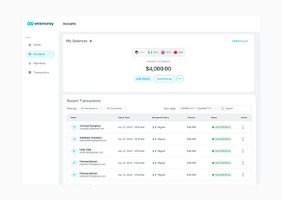 Add Account Flow - Wiremoney account add account design finance fintech ui ui design ux ux design