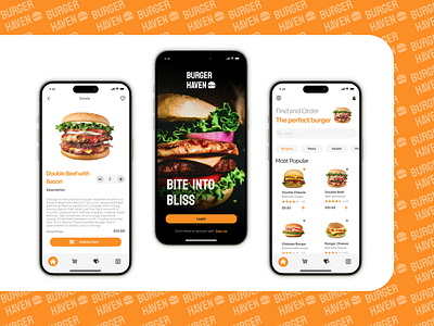 Burger Haven - Mobile app app branding figma logo mobile ui