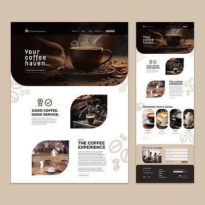 Web Design for Coffee Shop graphic design