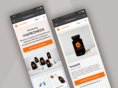 Viapromeds - Website (Mobile UI) health page design home page design landing page ui medical landing page mens health page mobile design mobile landing page mobile product page design product design product page design product page ui responsive design