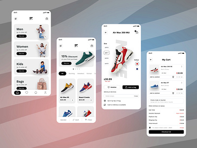 eCommerce - Shoe Store Mobile App appdesign branding design ecommerce logo mob shoes shoestore ui ux