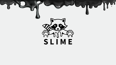 Logo for slime abstract animal animal logo cute design emblem graphic design illustration logo logo design logomark logotype minimal raccoon slime ui