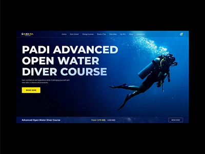 PADI Scuba Diving Course blue branding diveinspiration diver divingdesign divinggraphics fish ocean oceanexploration oceanvibes padi scuba scubadesign scubadive ui underwater underwaterart underwaterworld water web site