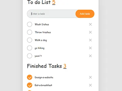 Simple To do List clean design fresh list modern orange todo trends ui