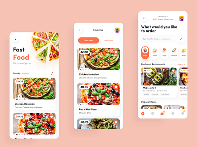 Food Delivery App: UI Design app delivery app design fast food food app food app design graphic design gui ui uiux uxui