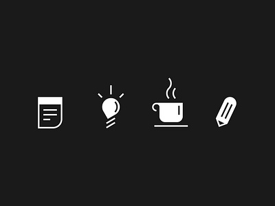 Our Creative Workflow Set of Icons brainstorming coffee break coffee icon concept creative workflow cup icon design inspiration design process digital design document icon graphic design icon design icon set light bulb icon logotypely minimalist icons pencil icon productivity tools sketching workflow icons