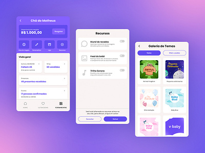 Dashboard App Mobile app baby branding dashboard features graphic design health illustration ui ux