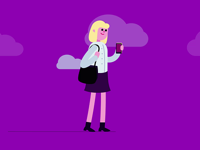 Business woman walking with phone 2d animation after effects animation business woman character character animation girl illustration illustrator loop loop animation motion motion graphics walking woman worker