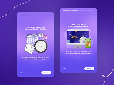 Onboarding Babyshower App app baby branding dashboard graphic design illustration onboarding party ui ux