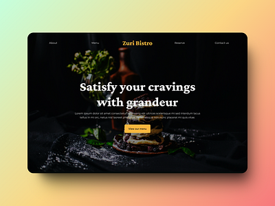 ZuriBistro - Restaurant website UI elegant graphic design hero section hotel landing page restaurant ui ux web design website