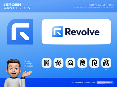 Revolve Labs - Logo Design available logo design concept brand identity design branding buy logo design creative logo crypto jeroen van eerden labs logo logo concept mining modern logo revolve