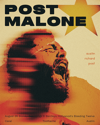 Post Malone Music Wall Poster. design ideas graphic design music poster poster design