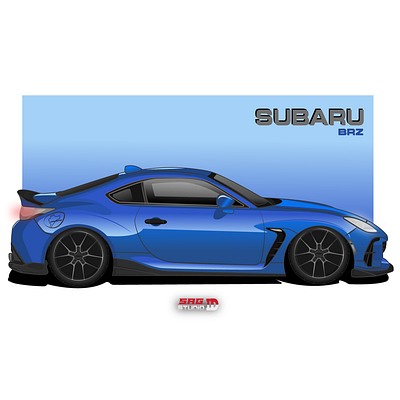 Subaru BRZ brz digital drawing illustration jdm subaru vector