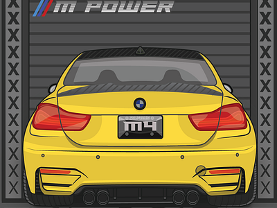 BMW M4 automotive bmw car digital art digital drawing illustration vector