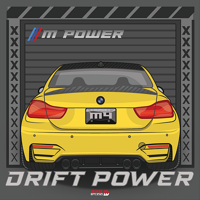 BMW M4 automotive bmw car digital art digital drawing illustration vector