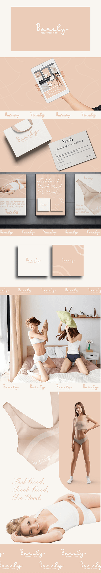 Barely-undergarment branding graphic design logo