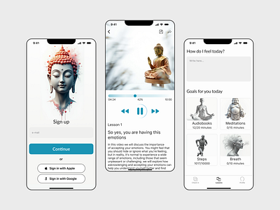 CalmMind — Meditation and Self-Development App app design ui