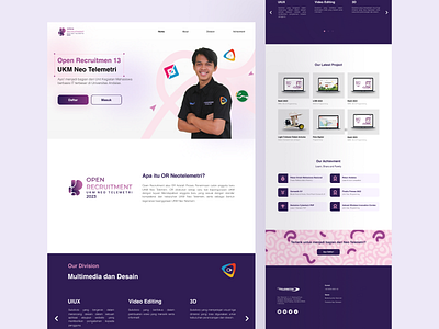 Community Landing Page Website achievment aesthetic app branding community design elegant landing page login logo mobile next organization pink purple sign up ui uiux ux website