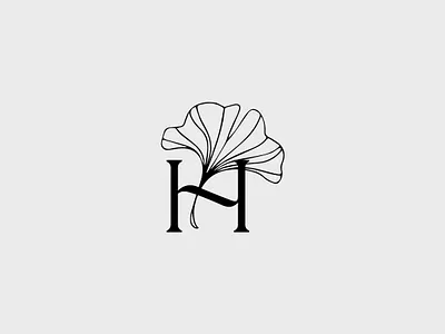Harmonia branding gingko graphic design leaf letter h logo