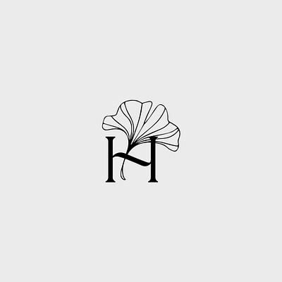 Harmonia branding gingko graphic design leaf letter h logo